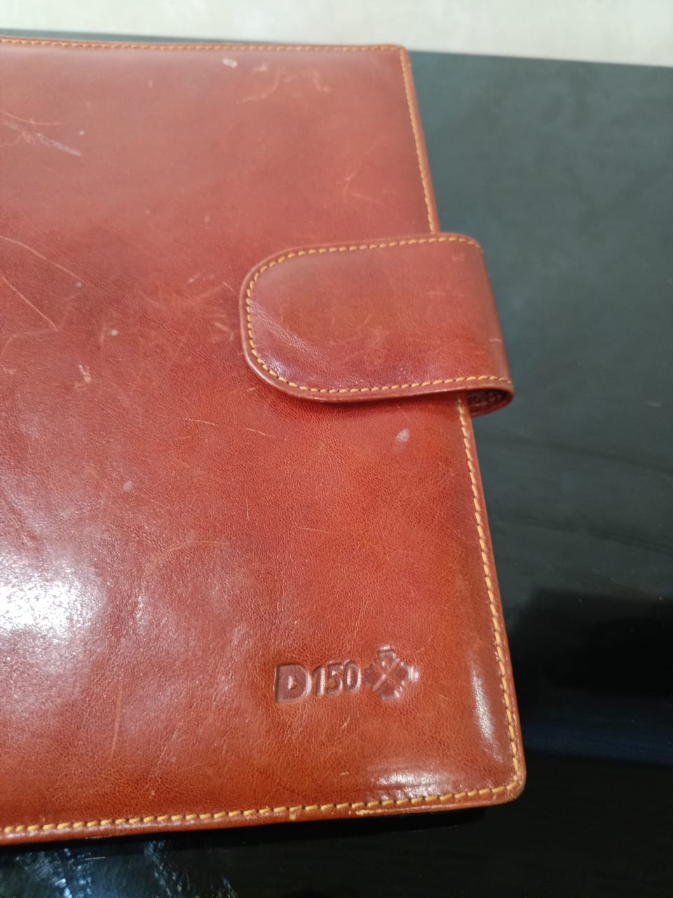 Bloc notes en cuir vintage original