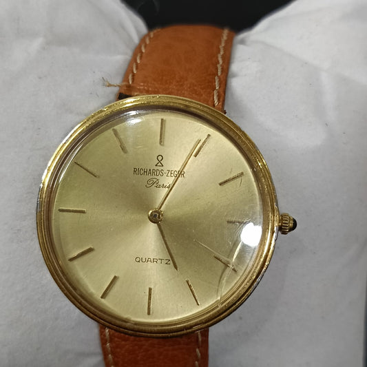 Montre richards-zeger extra plat plaque or vintage originalعاطلة