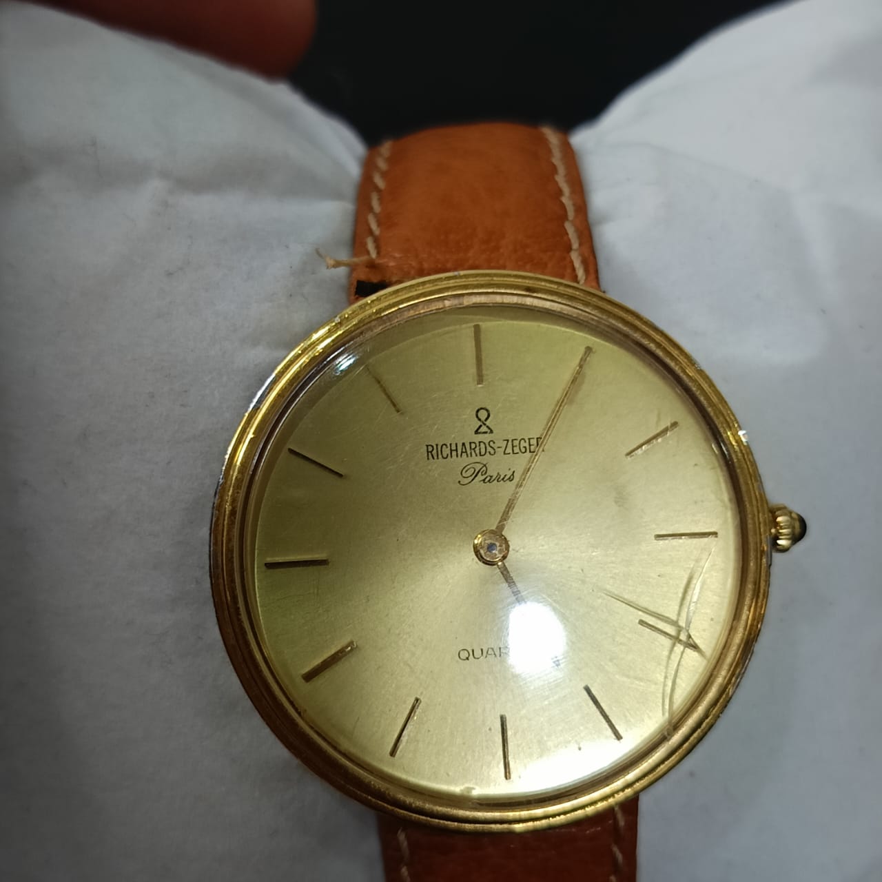 Montre richards-zeger extra plat plaque or vintage originalعاطلة