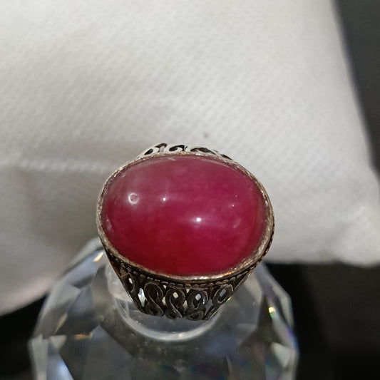 خاتم فضة بحجر ياقوت