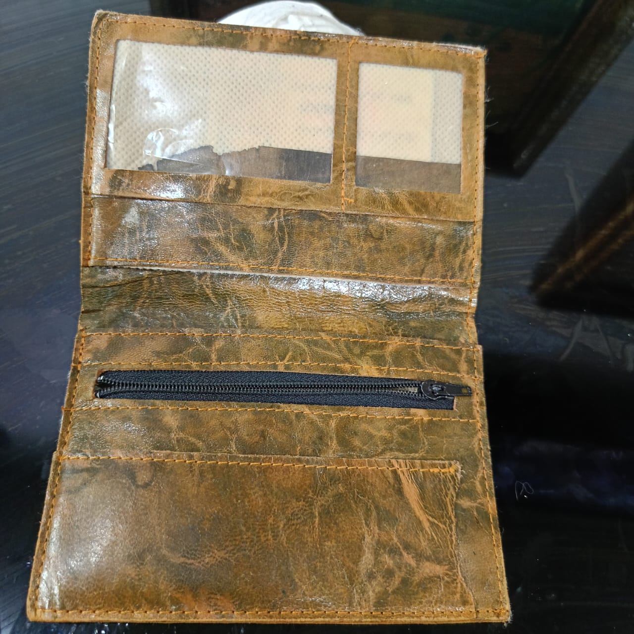 Portefeuille en cuir vintage original