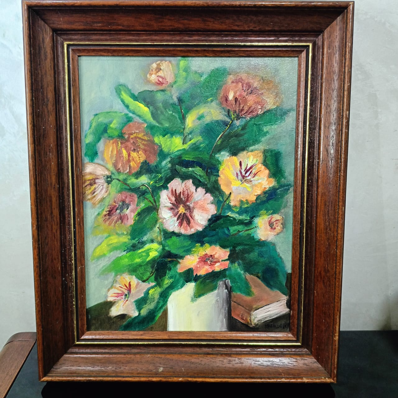 Ancien tableau vintage original signé sur la toile