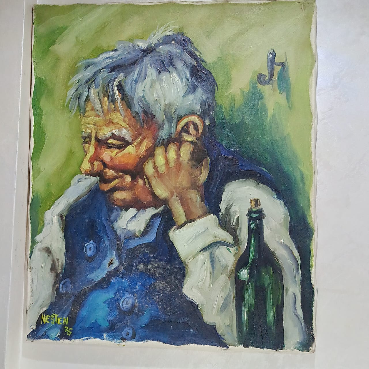 Ancien tableau vintage original sur toile signée