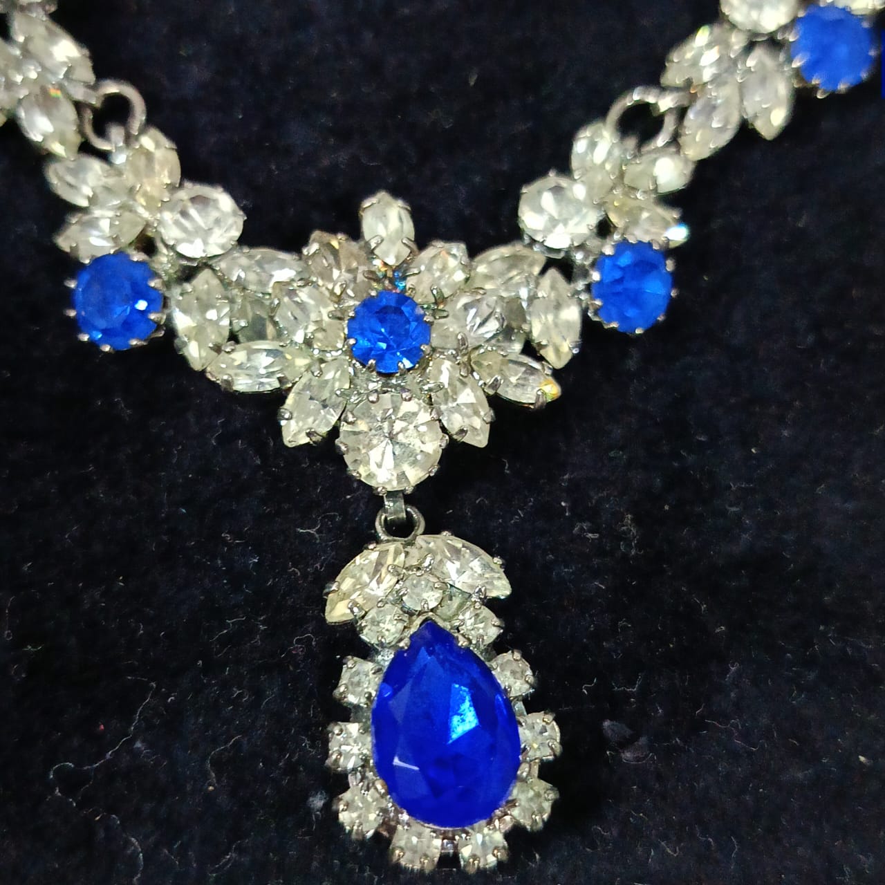 Ancien parure en plaqué or blanc