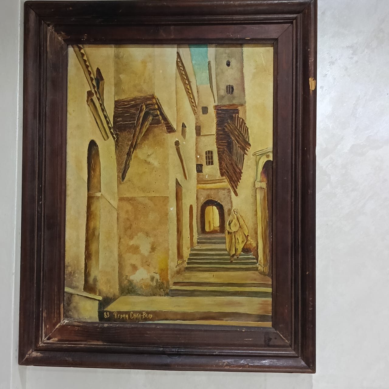 Ancien tableau vintage original huile sur toile signée