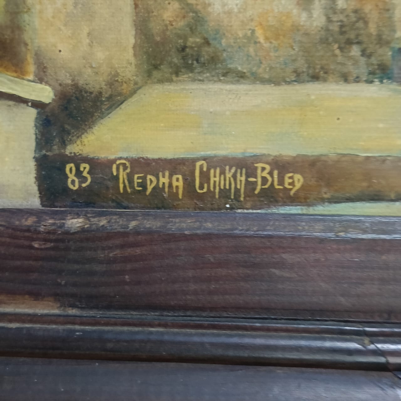 Ancien tableau vintage original huile sur toile signée
