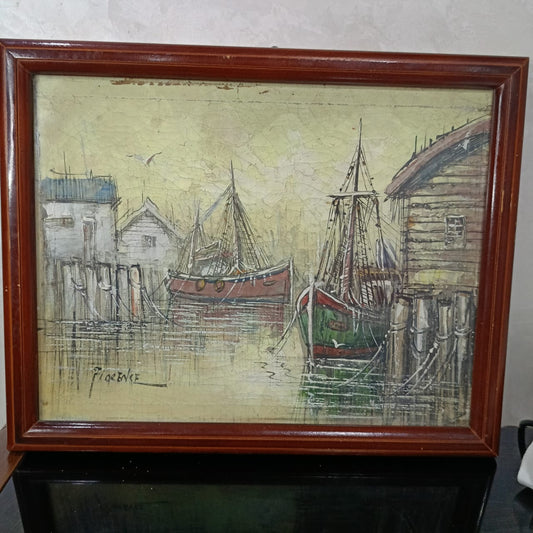 Ancien tableau peinture huile sur toile signée