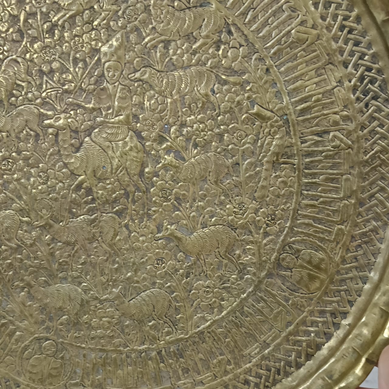 سينية قديمة نادرة تحفة رسومات وزخرفة نباتية