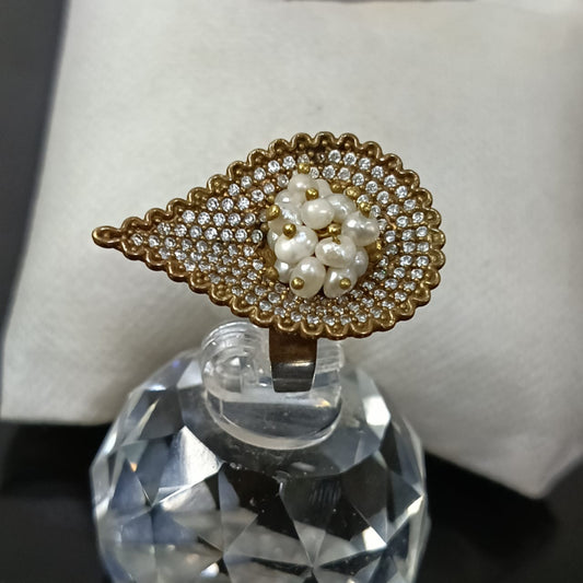 خاتم فضة تحفة مرصع بالجوهر حر