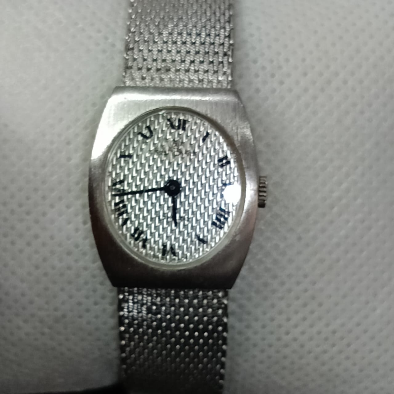 Montre hanowa suisse mécanique femme original plaqué or blanc vintage