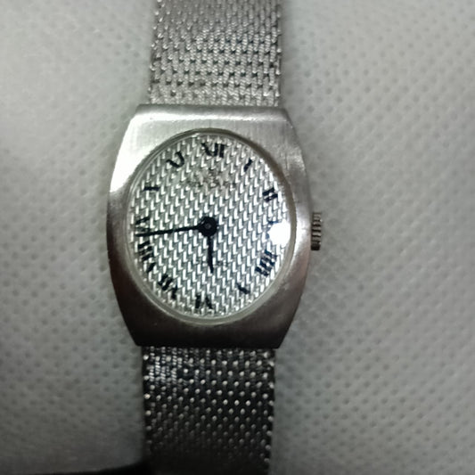 Montre hanowa suisse mécanique femme original plaqué or blanc vintage
