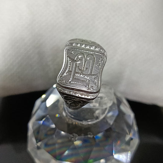 Bague acier inoxydable vintage original