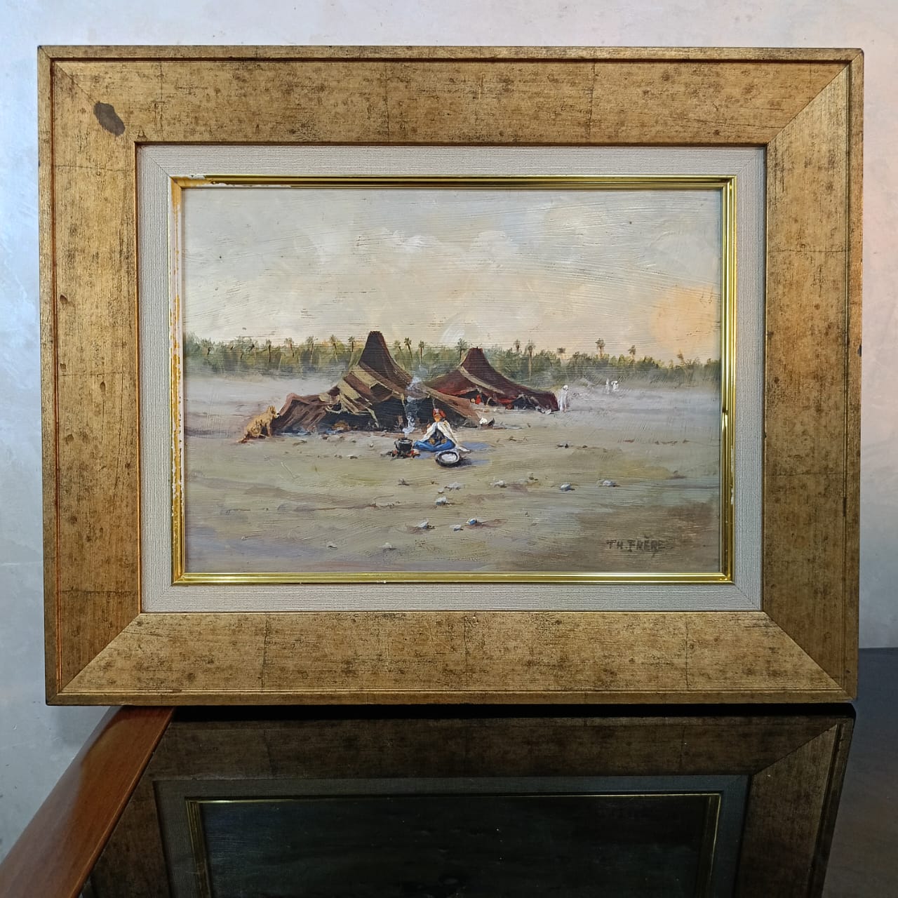 Tableau peinture huile sur panneau signée par Théodore frére original