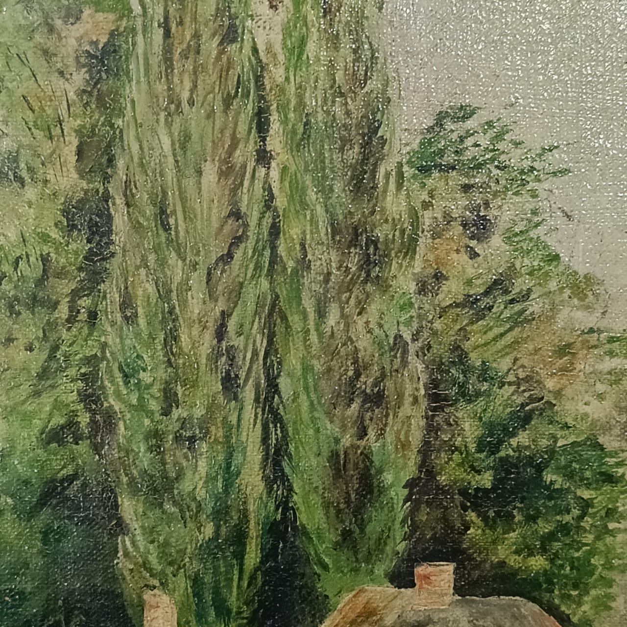 Ancien tableau vintage original sur toile signée