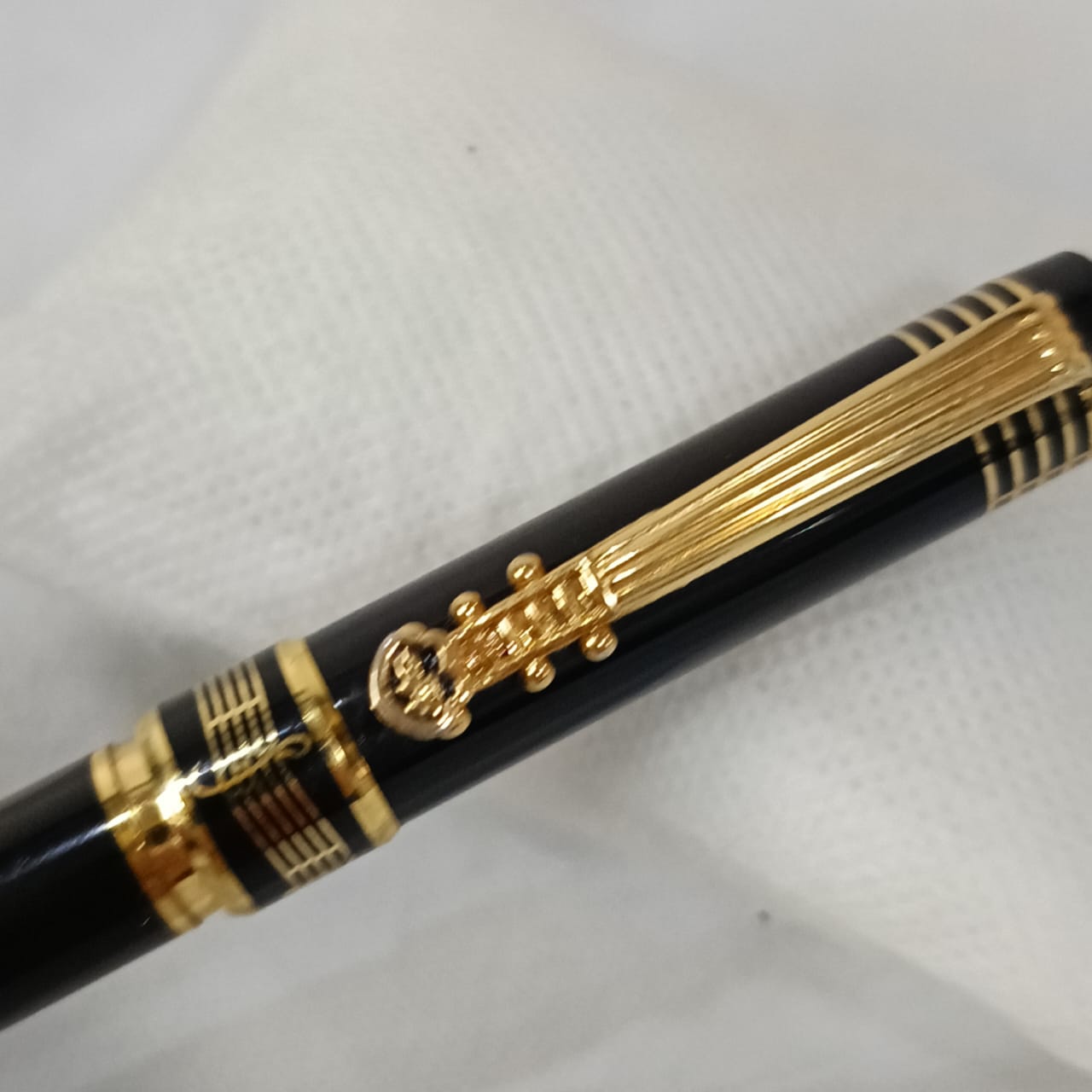 Stylo plume croco plaqué or vintage original