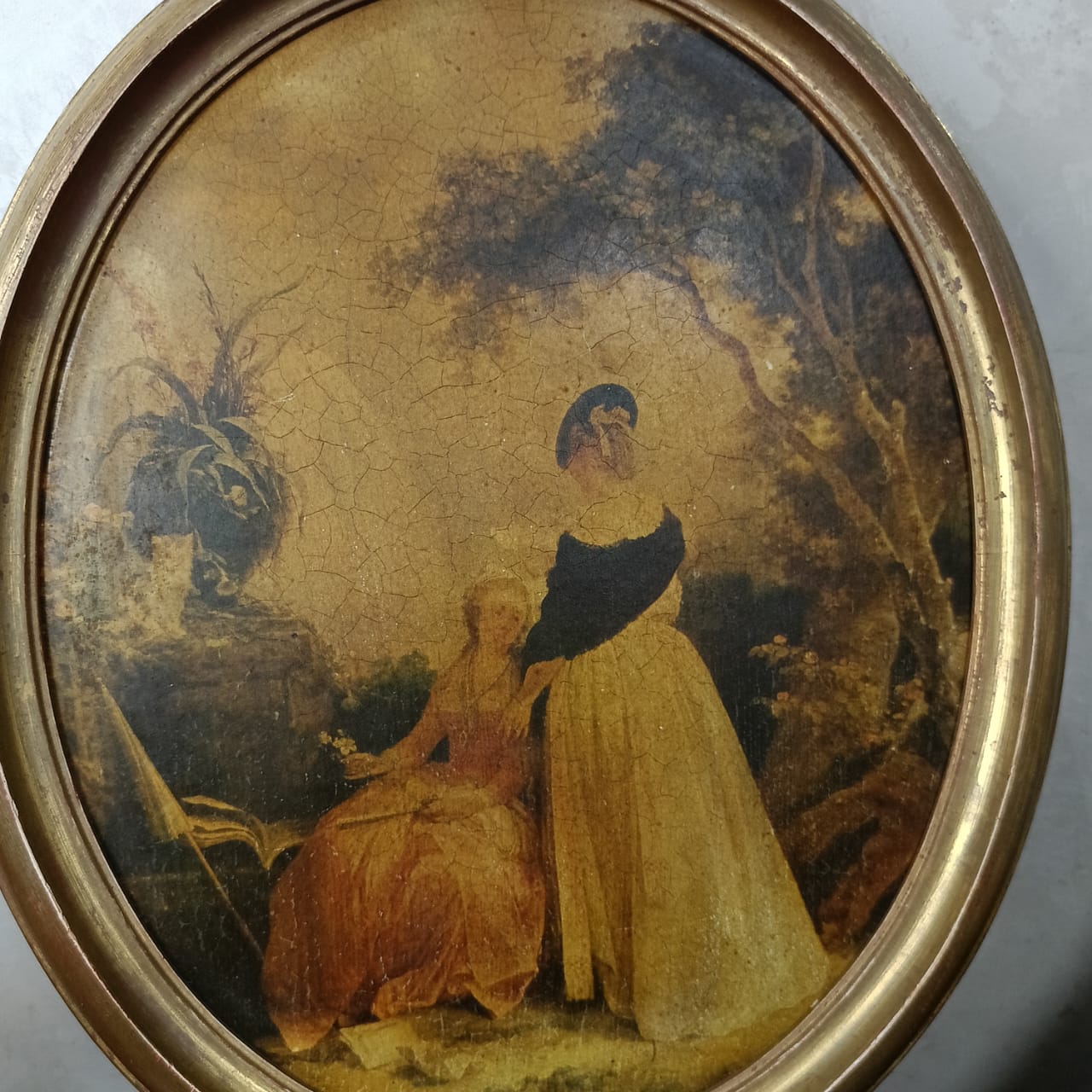 Ancien tableau vintage sur panneau