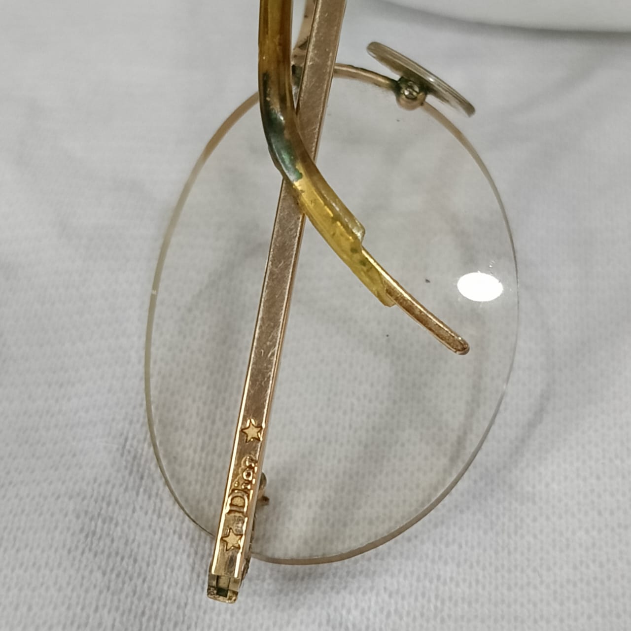 Cadre du lunette Dior femme en plaqué or vintage