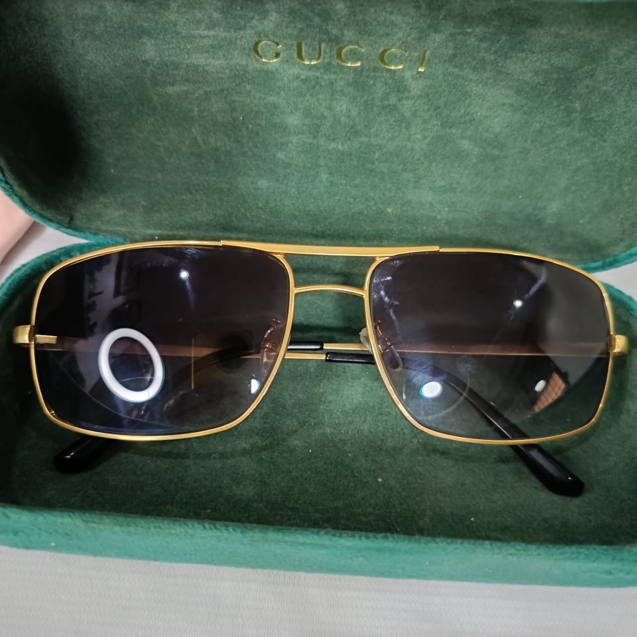Lunette Gucci homme original en plaqué or