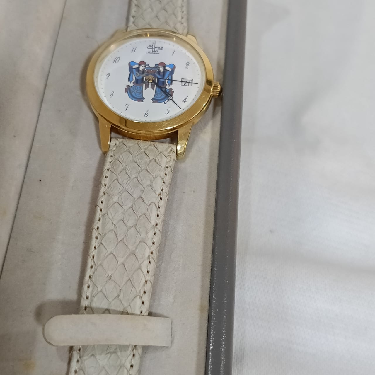 Montre muslima مسلمة automatique suisse original en plaqué or 10mm