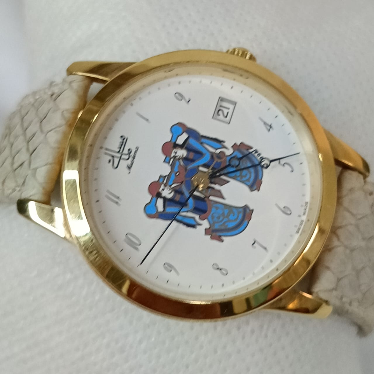 Montre muslima مسلمة automatique suisse original en plaqué or 10mm