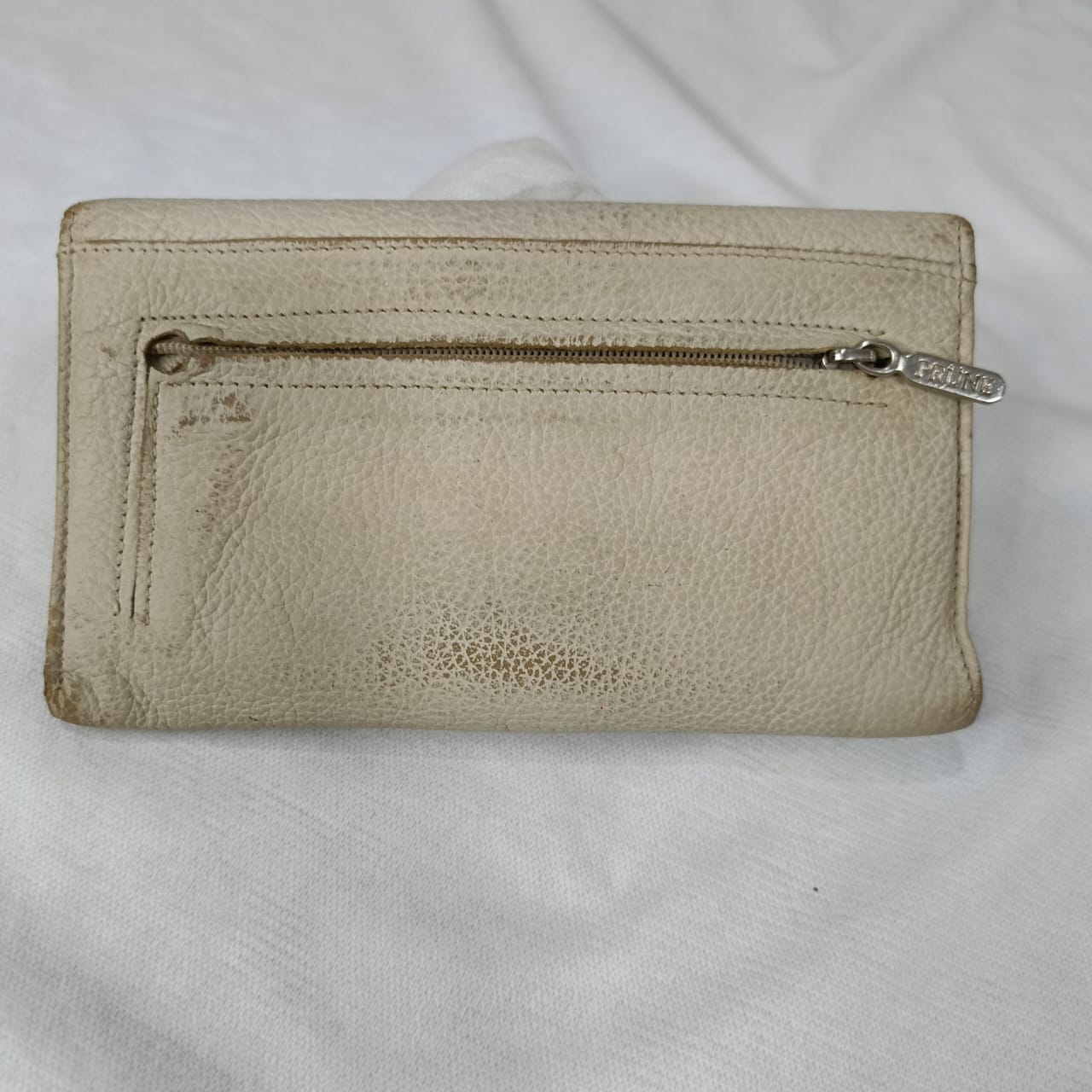Portefeuille prune en cuir femme original ancien