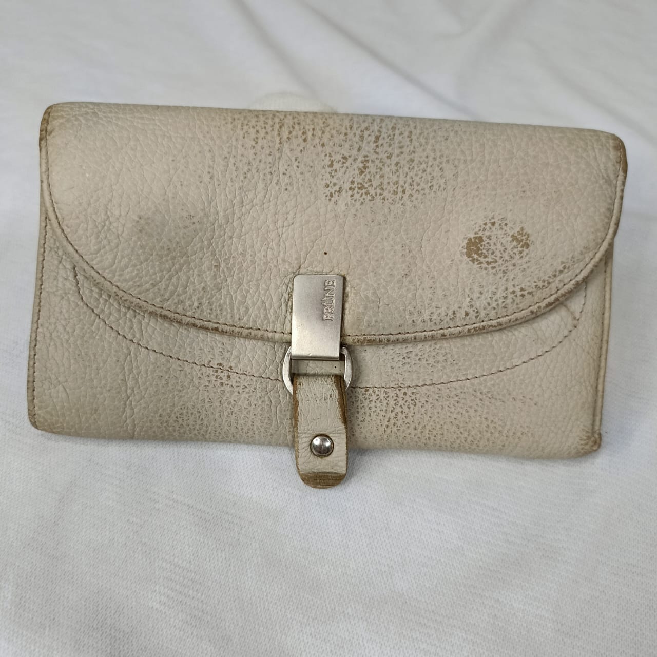 Portefeuille prune en cuir femme original ancien