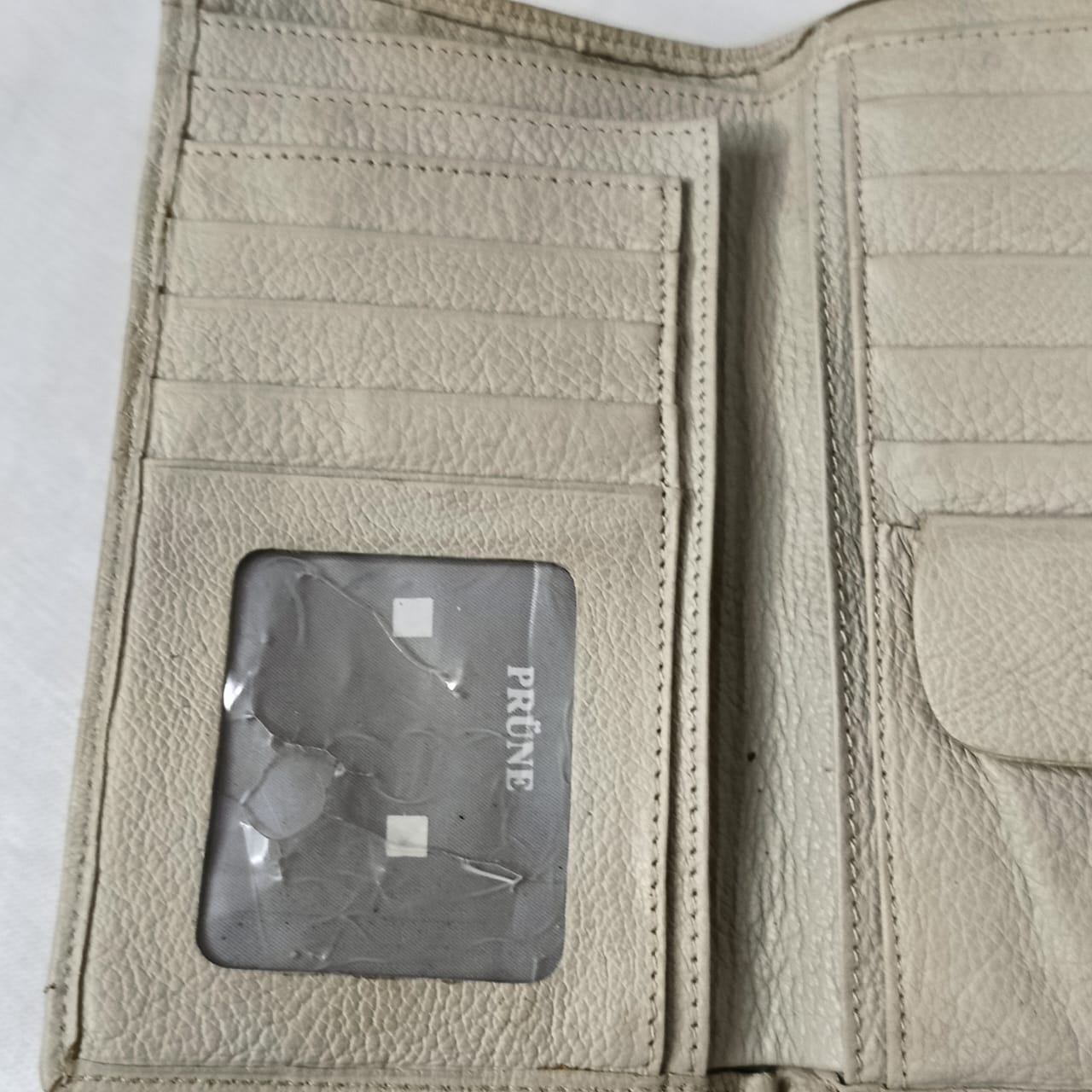 Portefeuille prune en cuir femme original ancien