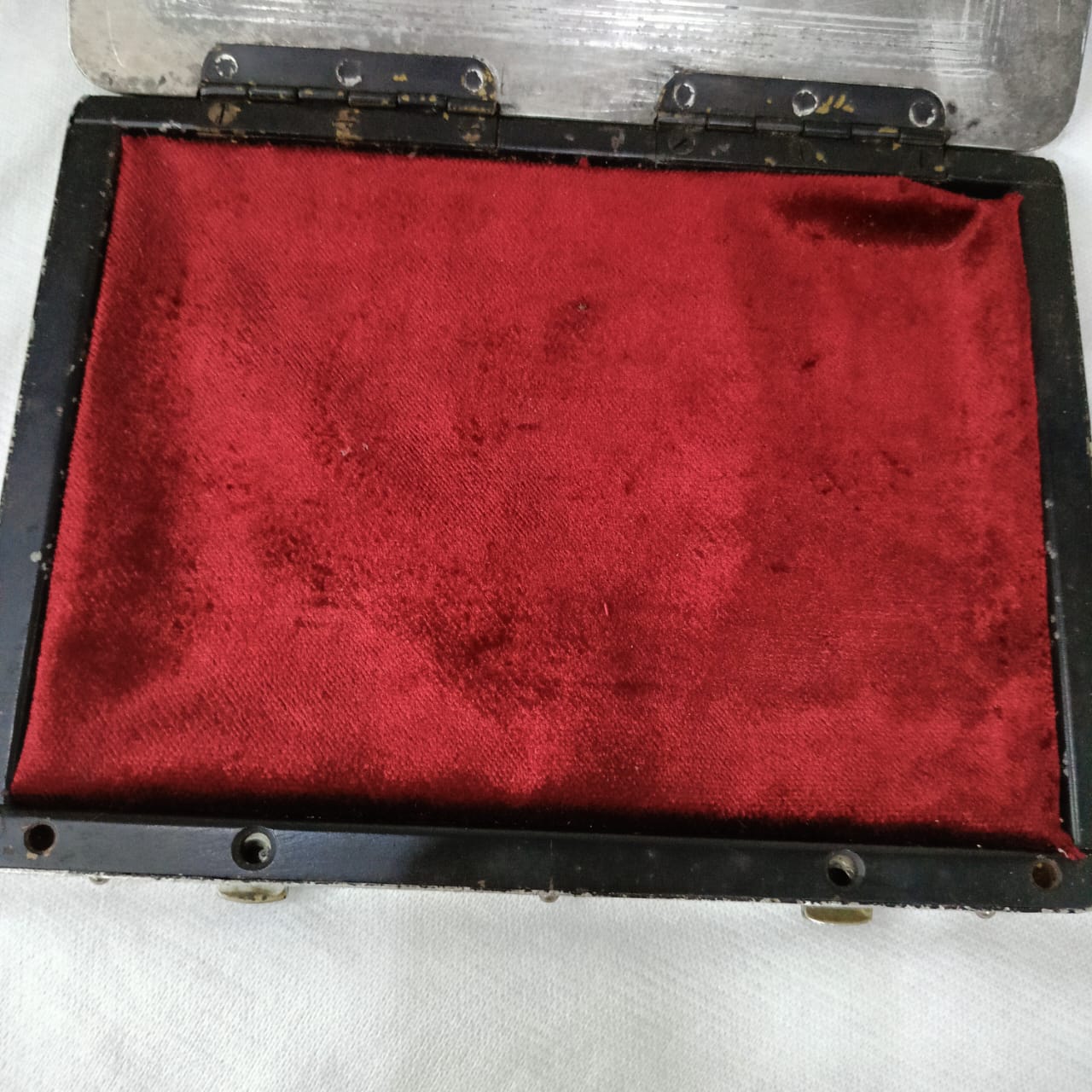 Ancien coffre acier inoxydable vintage original