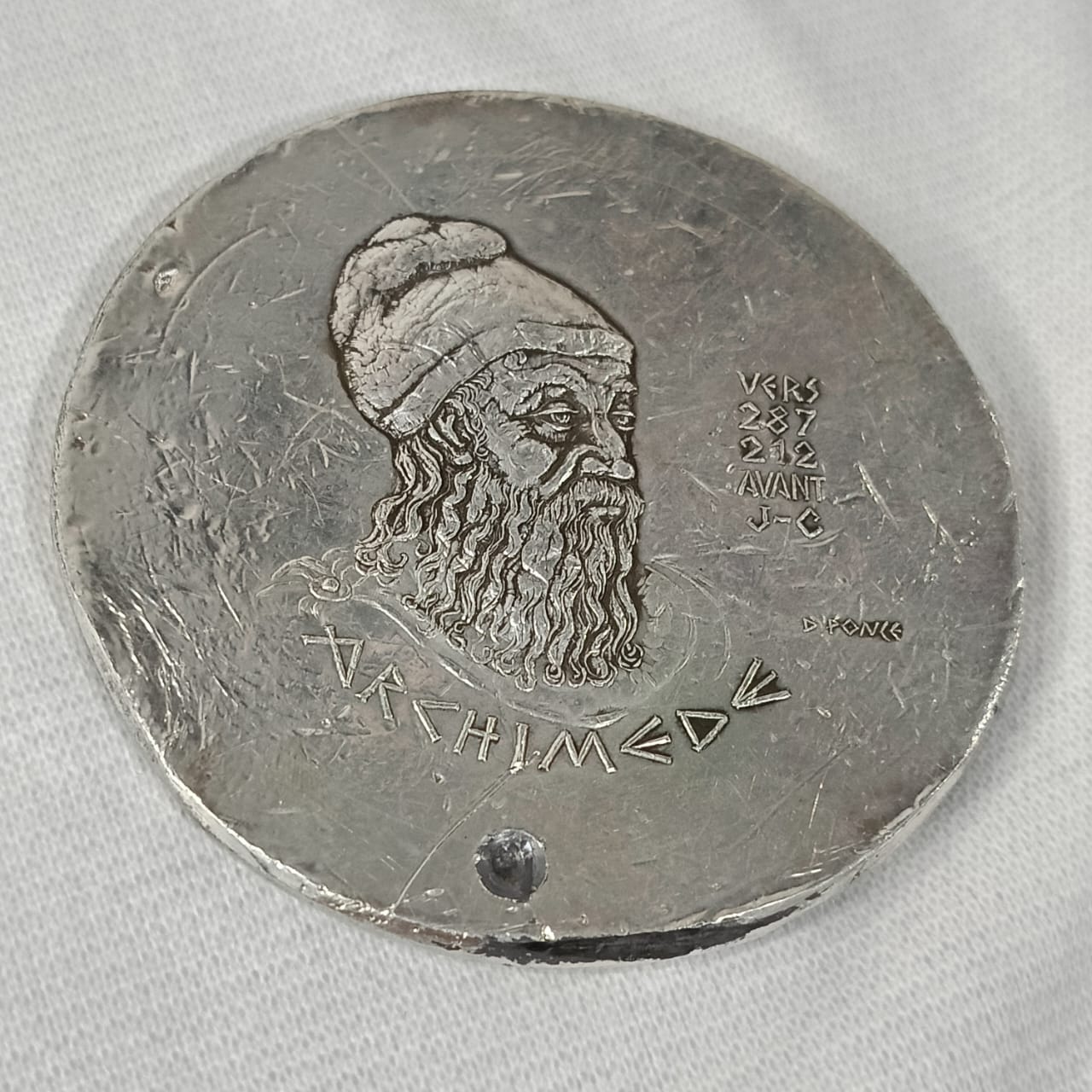 Ancien médaille argnté vintage original arcamid