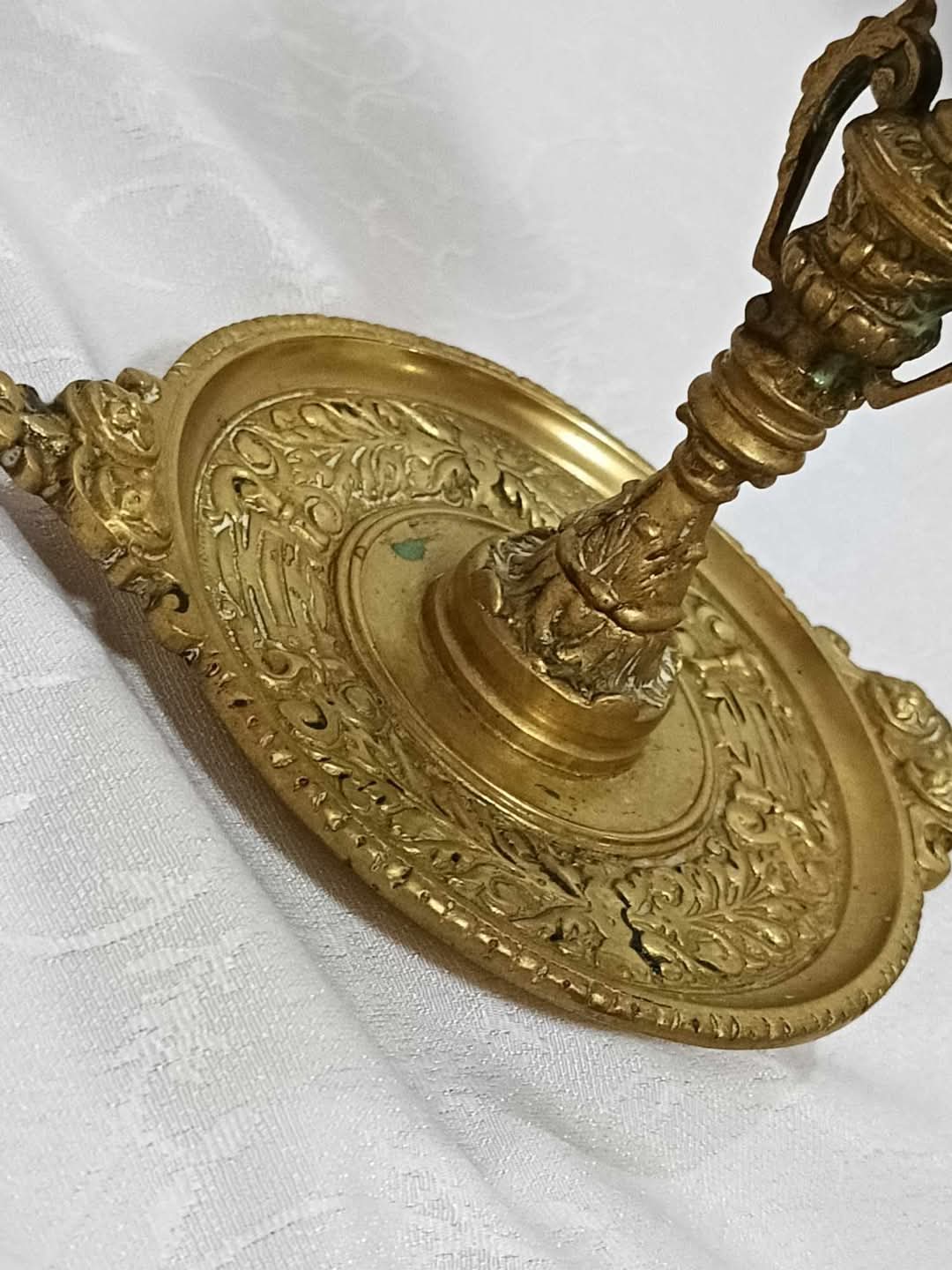 Ancien bougeoire bronze 25cm