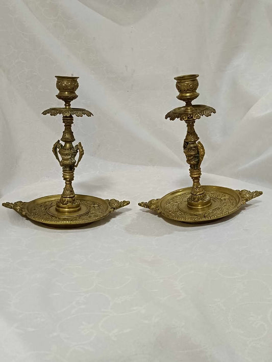 Ancien bougeoire bronze 25cm