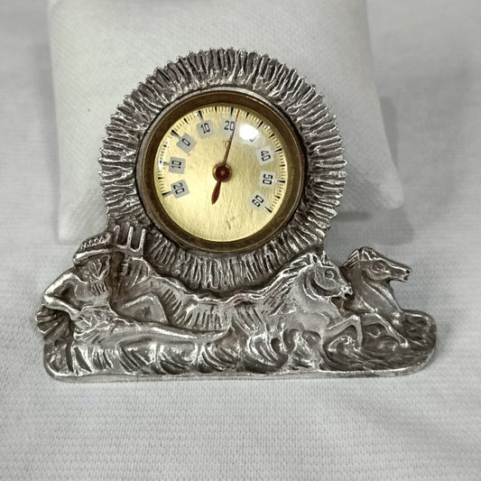 Thermométre en regule pièce unique argenté antique