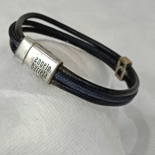 Bracelet en cuir argenté antique original