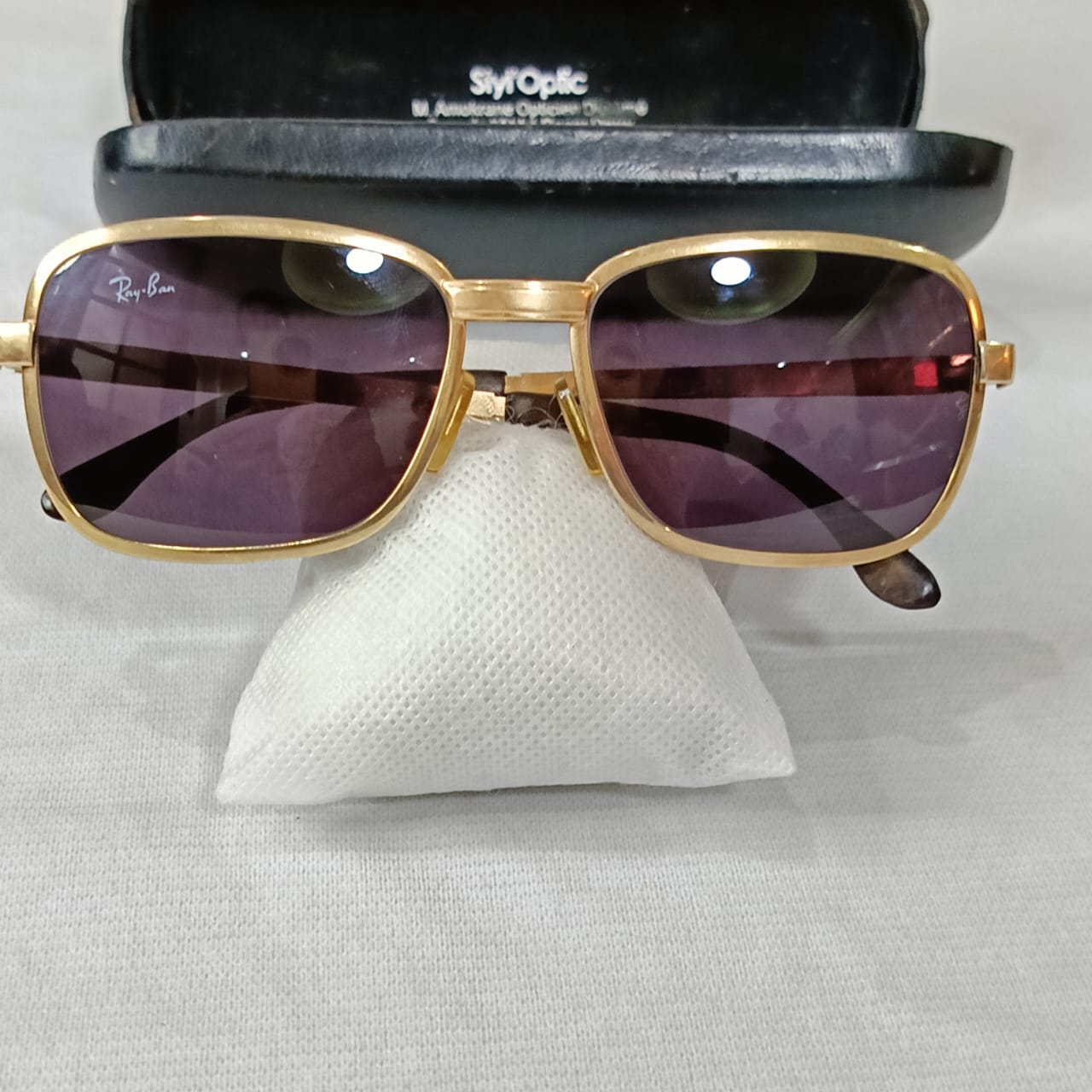 Lunette ray ben original en plaqué or vintage