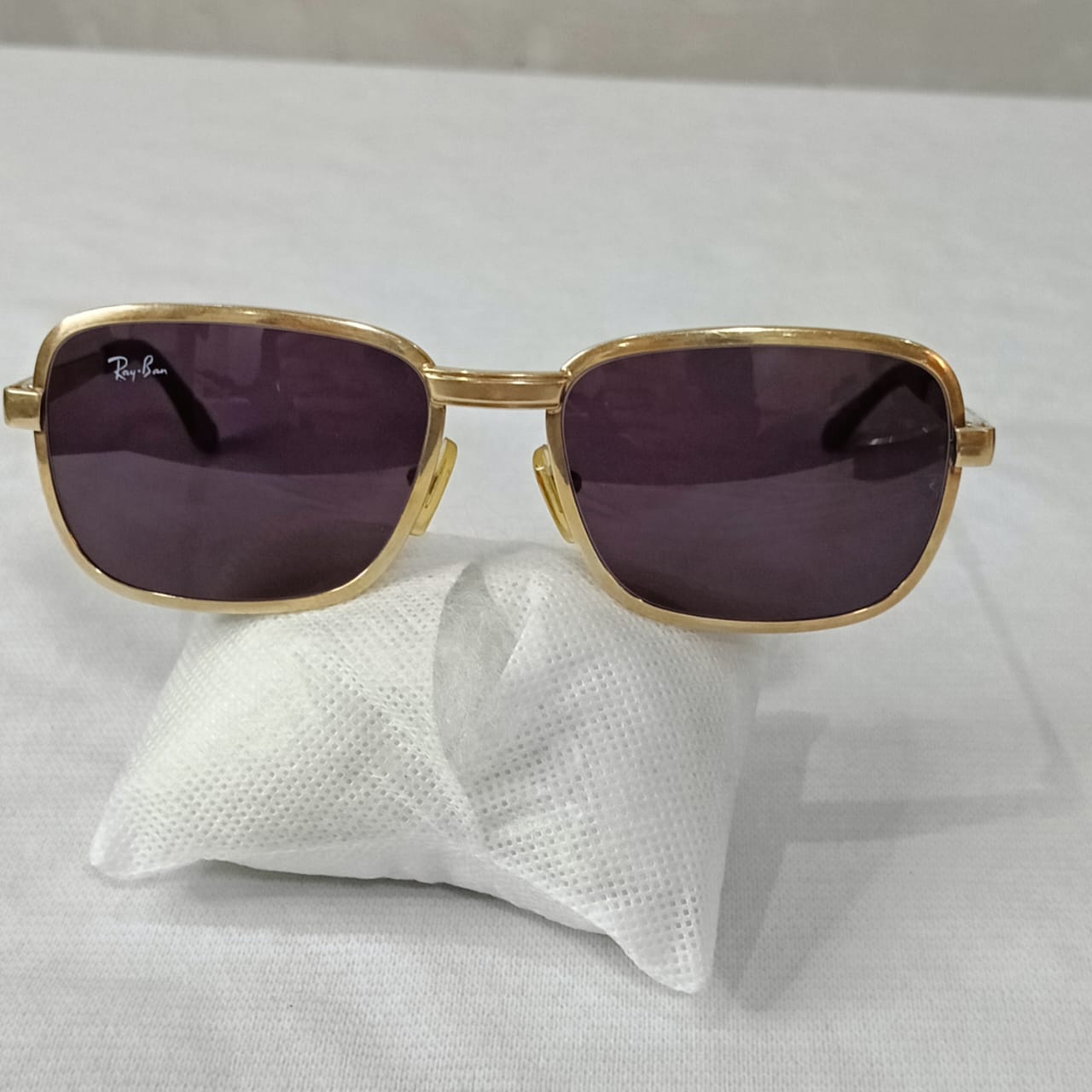 Lunette ray ben original en plaqué or vintage