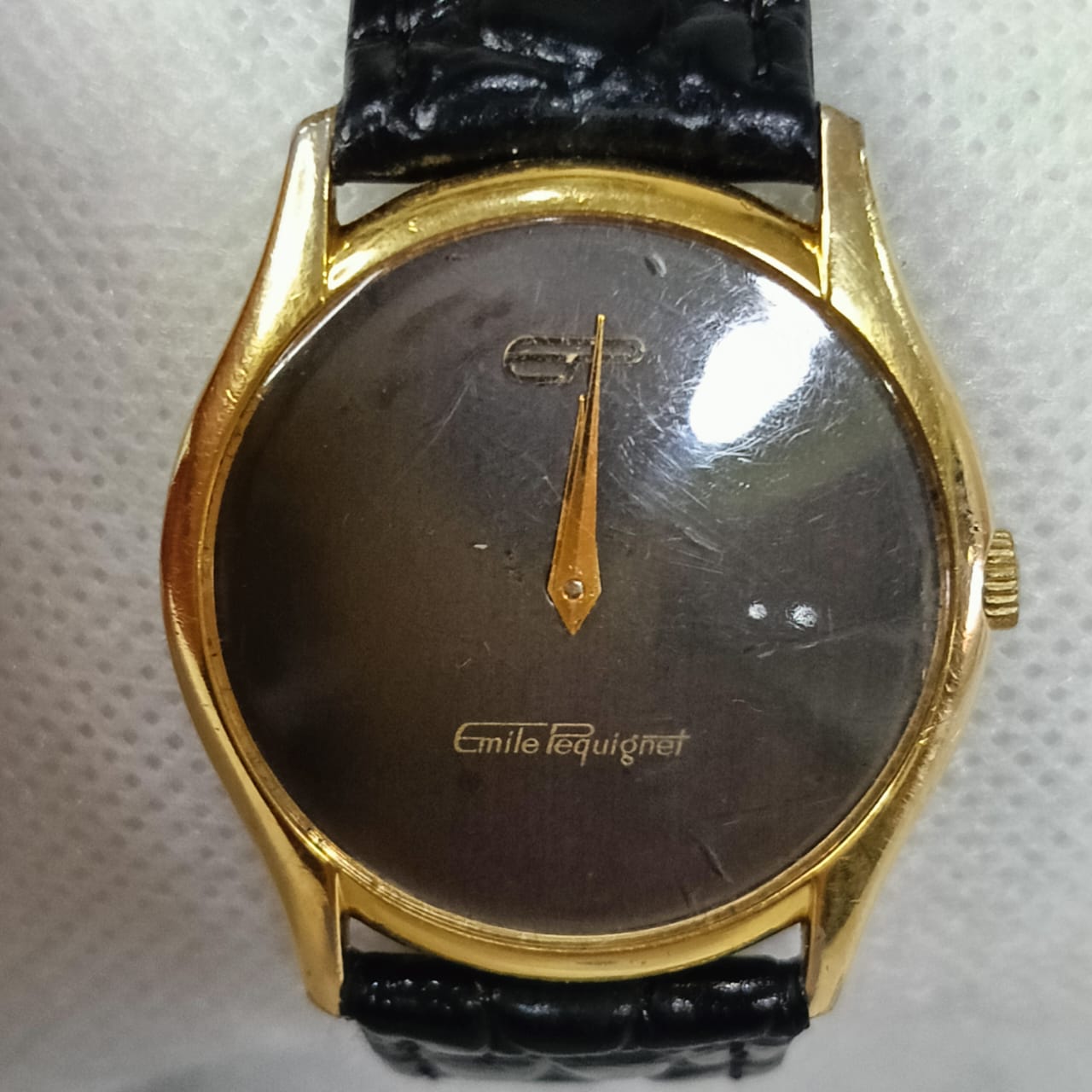 Montre Emile pequignet mécanique original en plaqué or vintage
