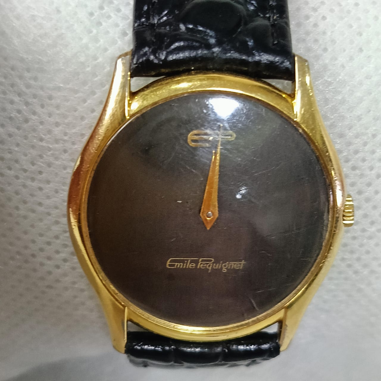 Montre Emile pequignet mécanique original en plaqué or vintage