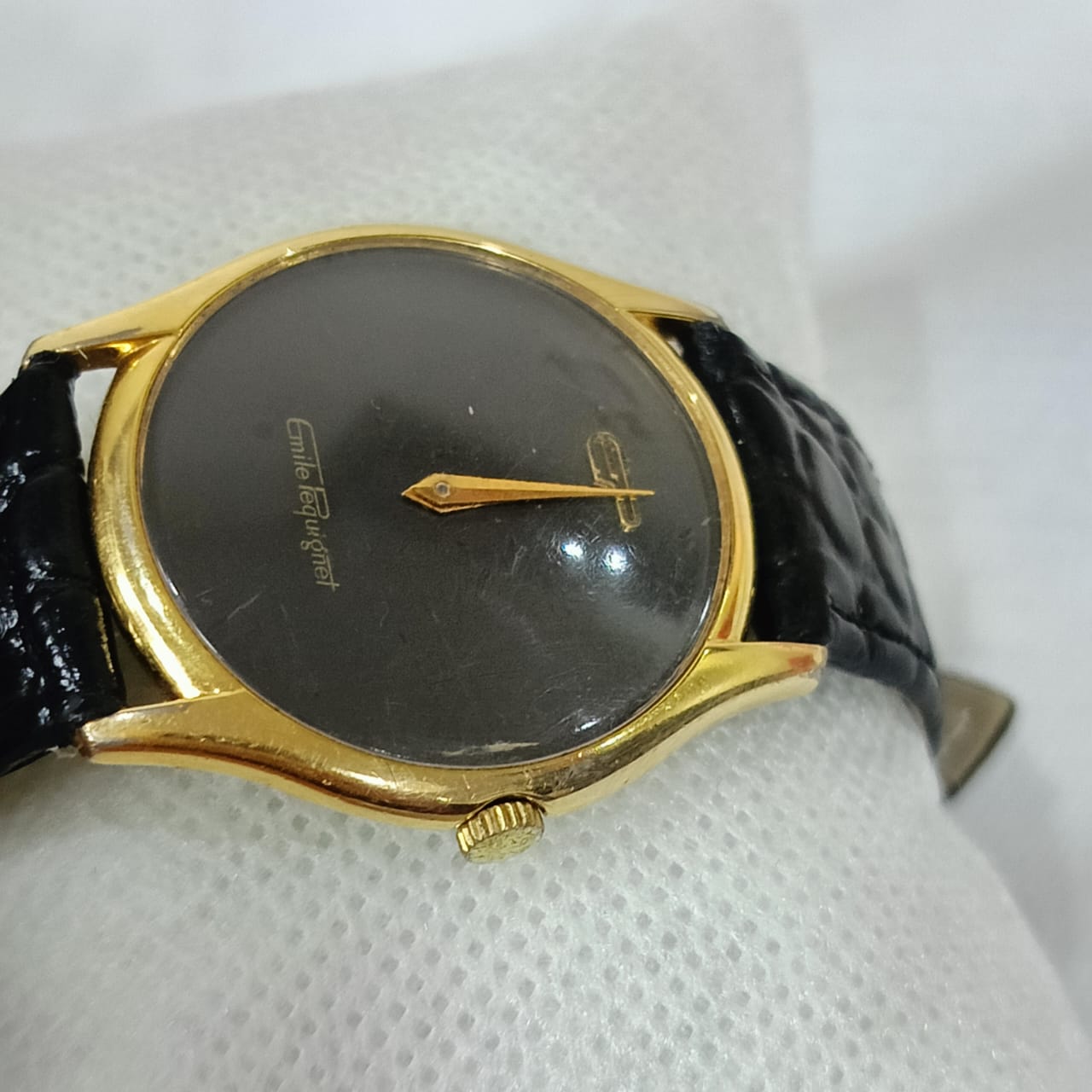 Montre Emile pequignet mécanique original en plaqué or vintage