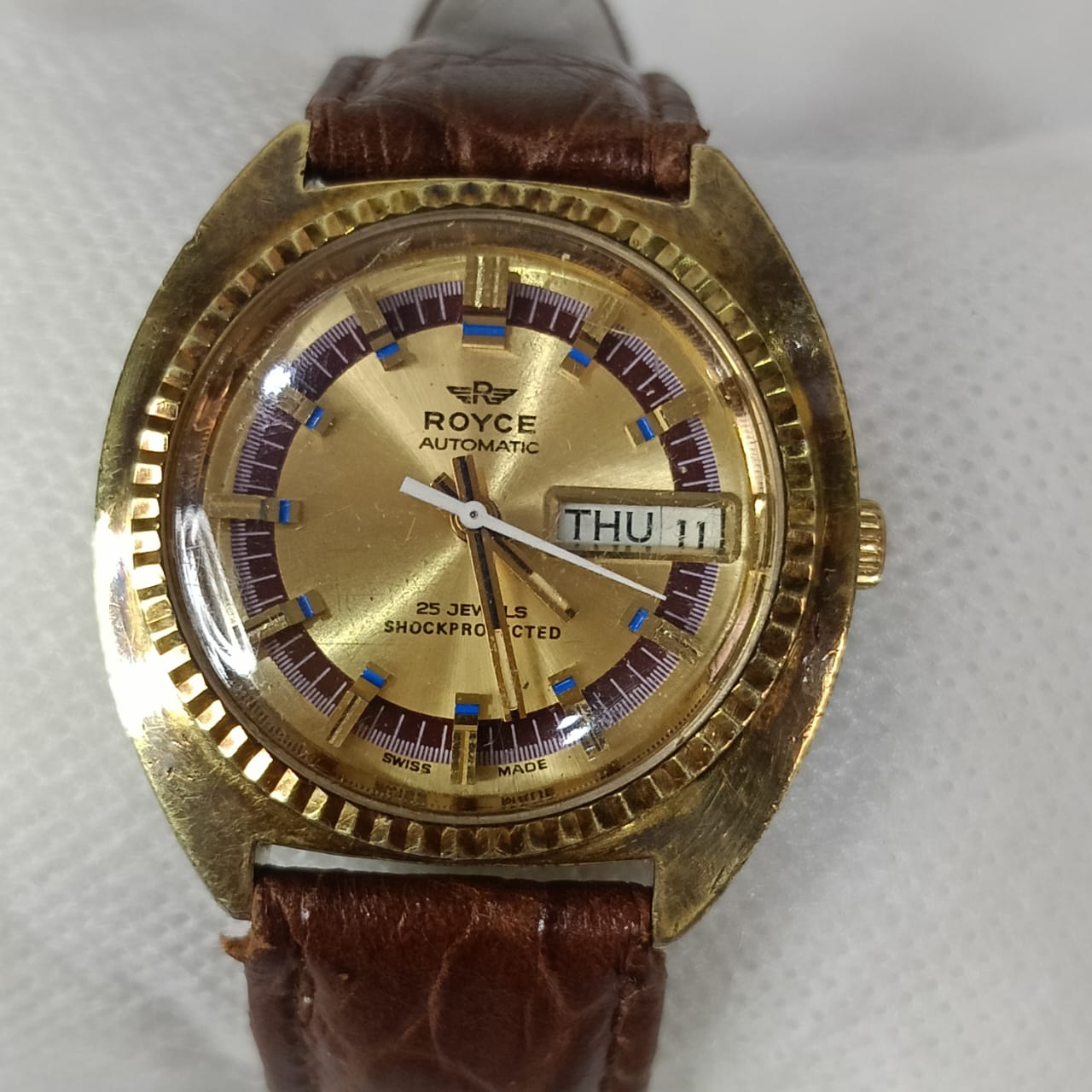 Montre Royce automatique en plaqué or vintage original