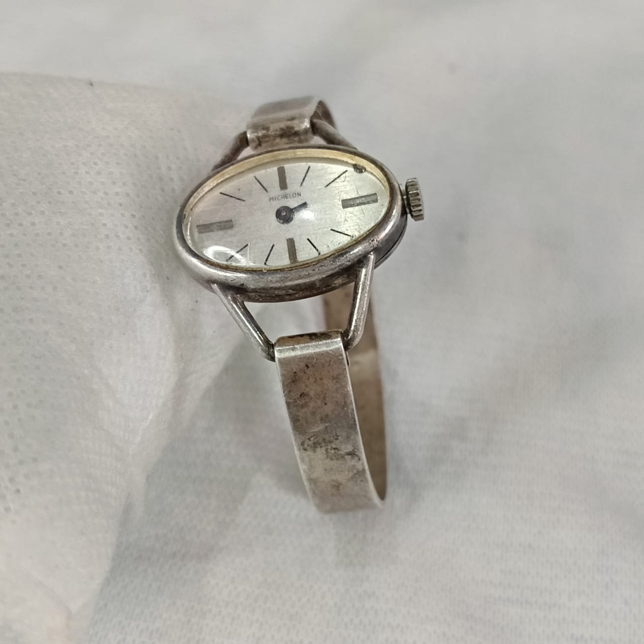 Montre michelon argent massif عاطلة