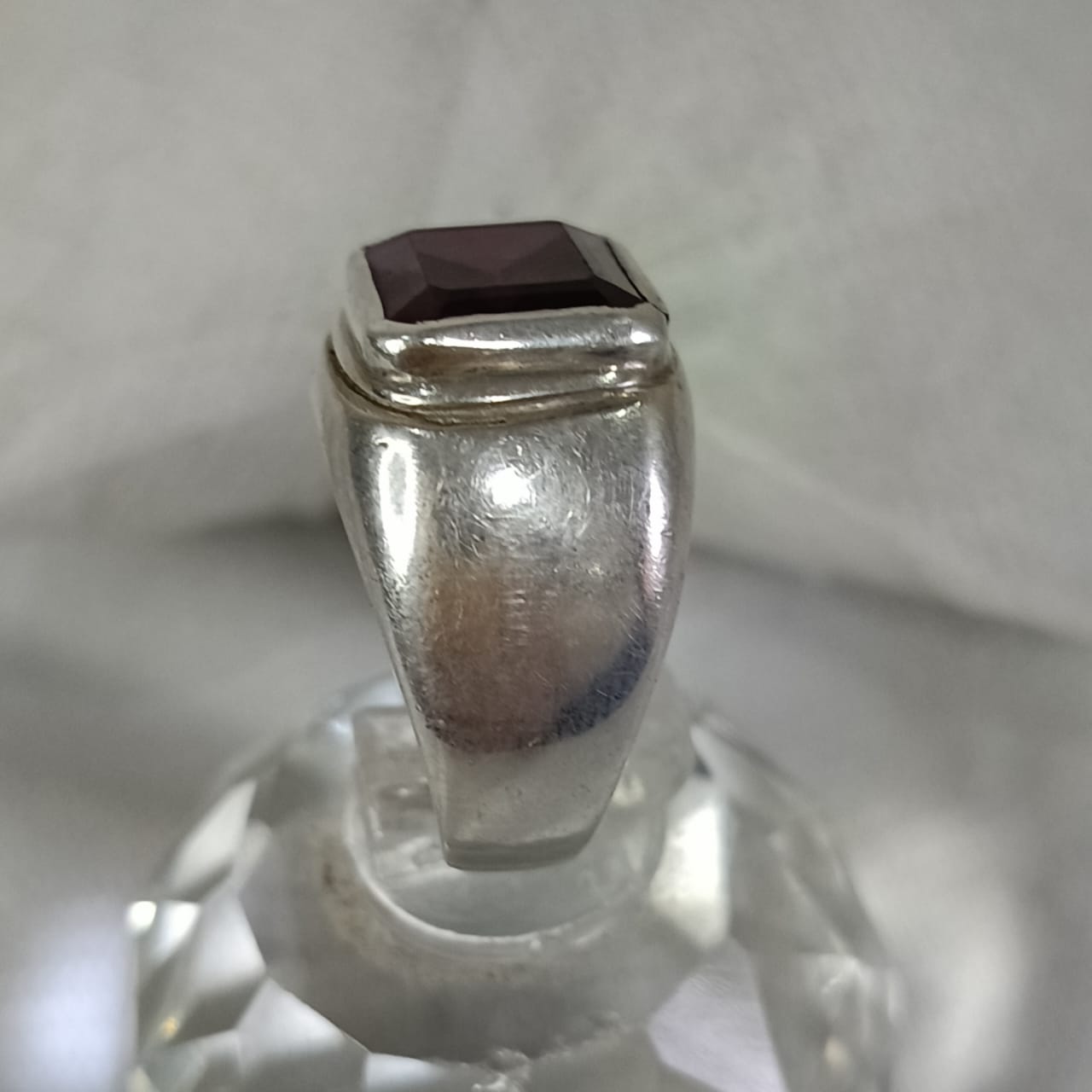 خاتم فضة تحفة بحجر كريم سبينال spinel نادر