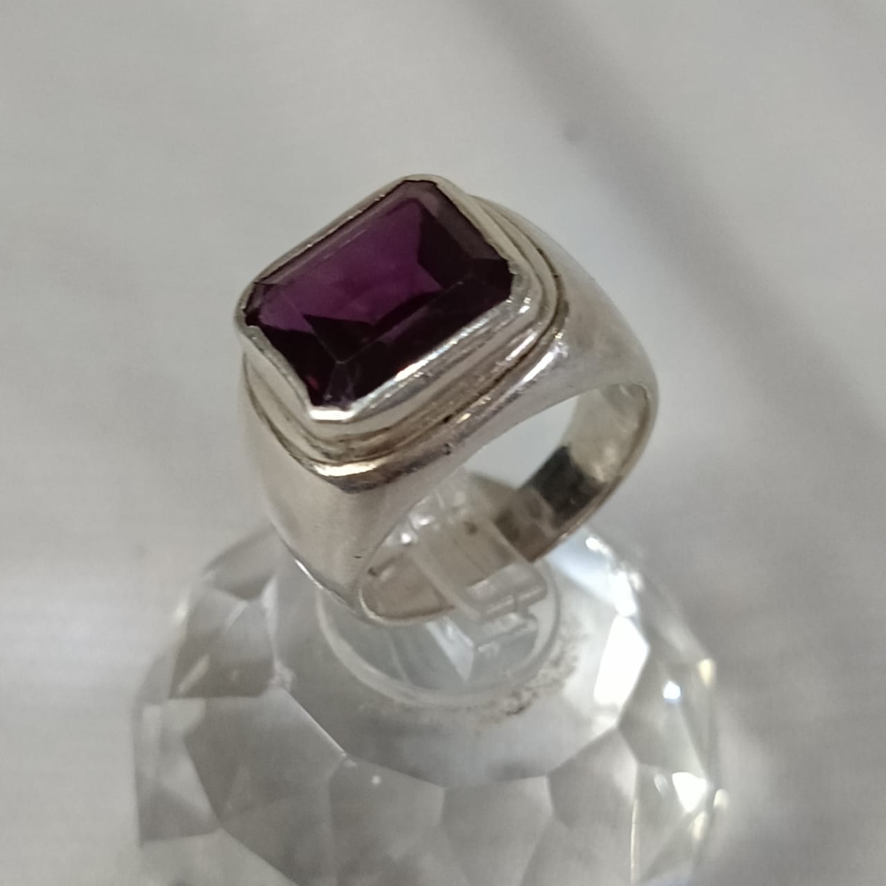 خاتم فضة تحفة بحجر كريم سبينال spinel نادر