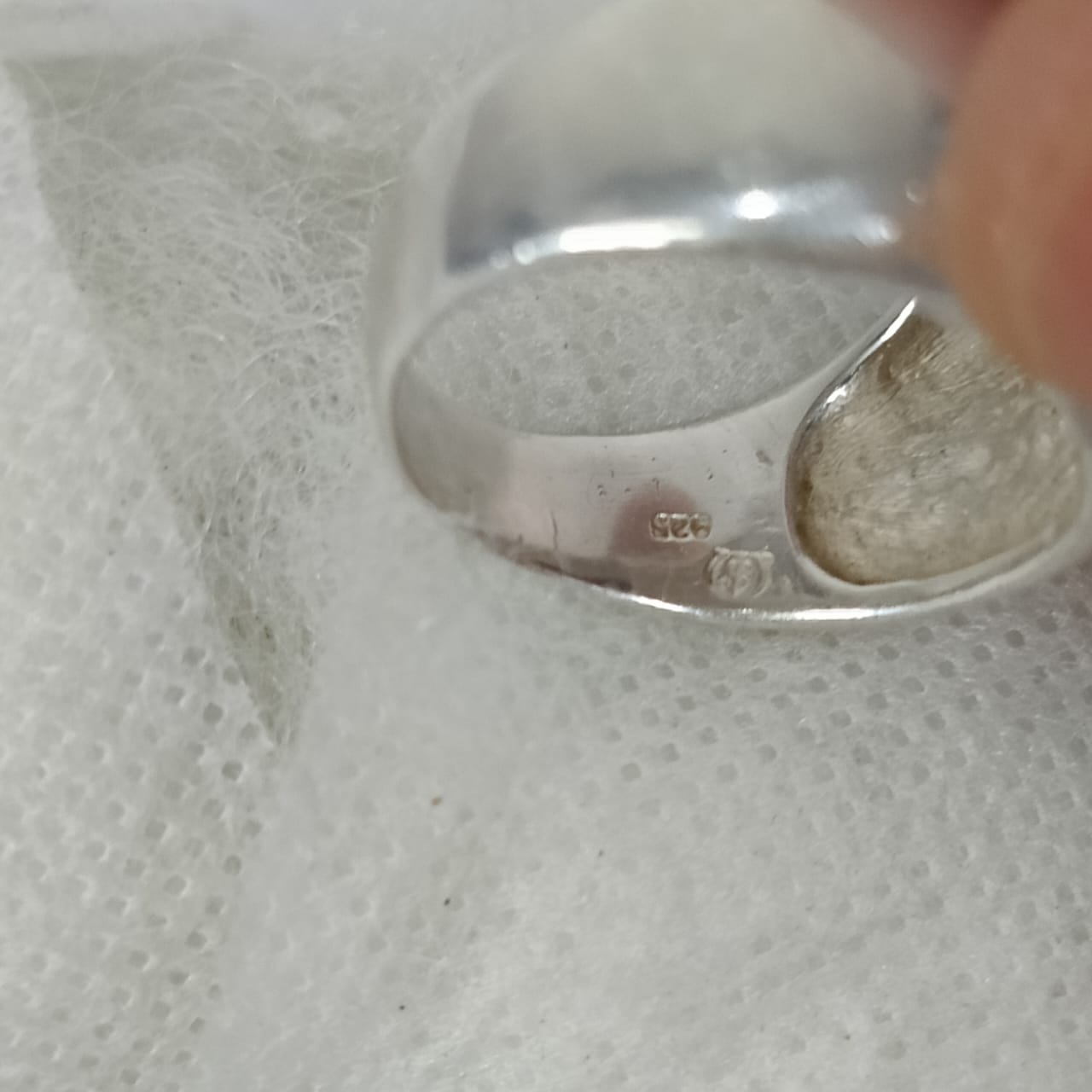 خاتم فضة تحفة بحجر كريم سبينال spinel نادر