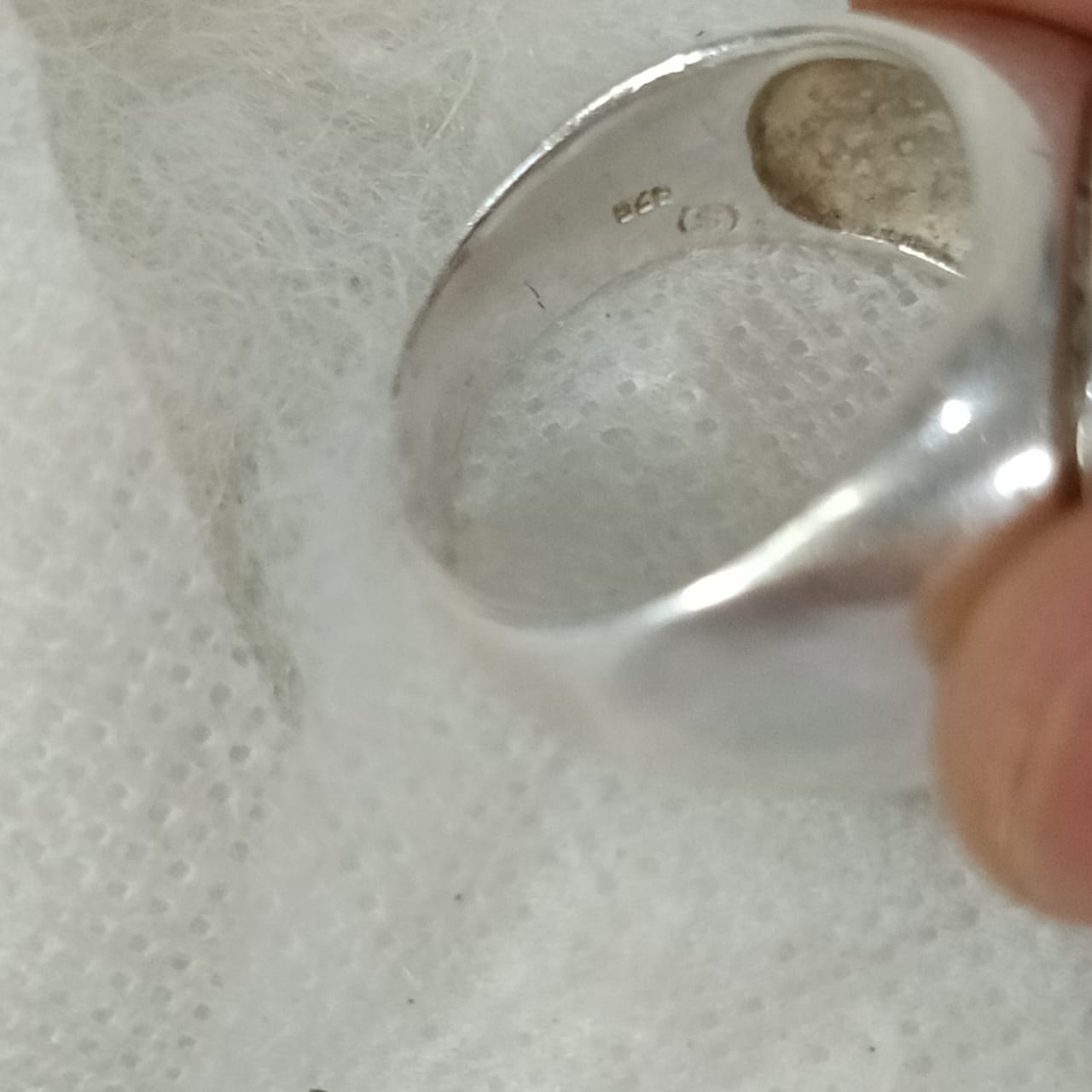 خاتم فضة تحفة بحجر كريم سبينال spinel نادر