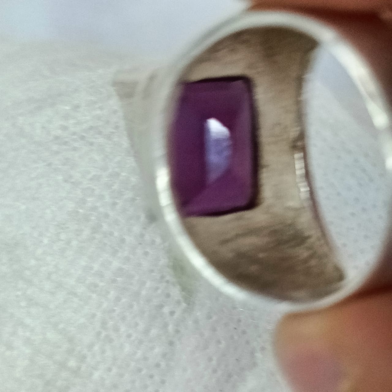 خاتم فضة تحفة بحجر كريم سبينال spinel نادر