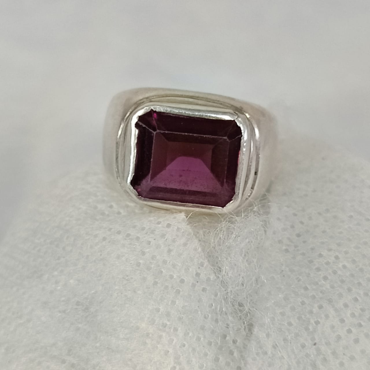 خاتم فضة تحفة بحجر كريم سبينال spinel نادر