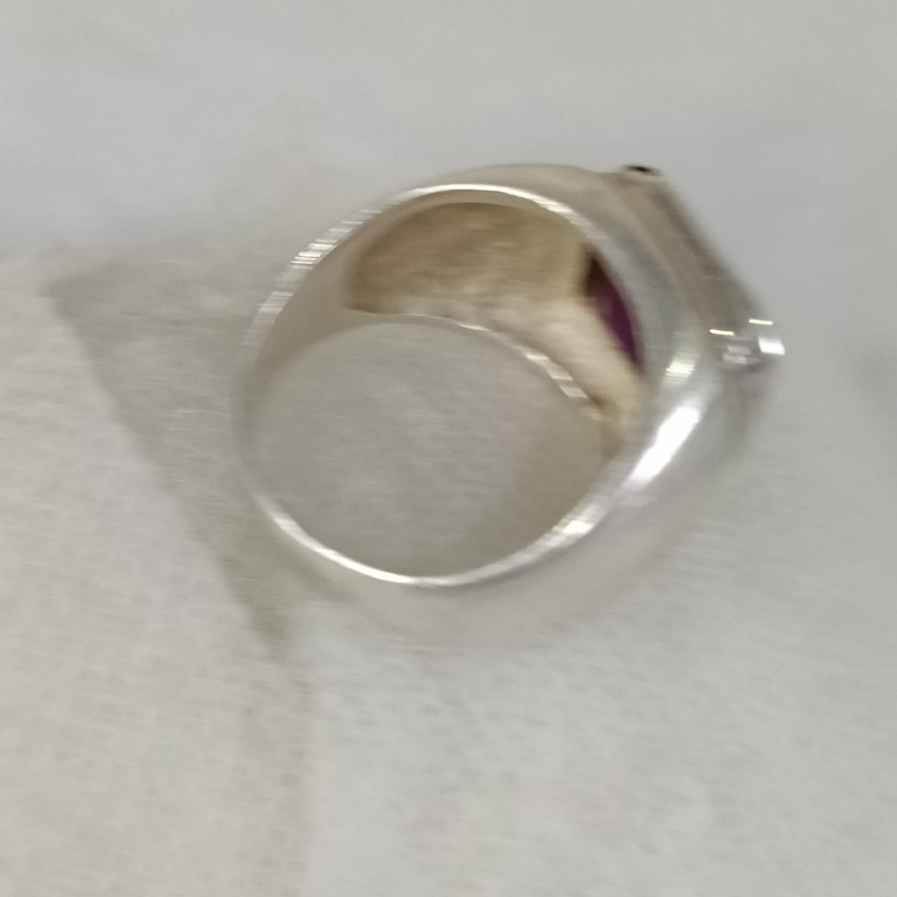 خاتم فضة تحفة بحجر كريم سبينال spinel نادر