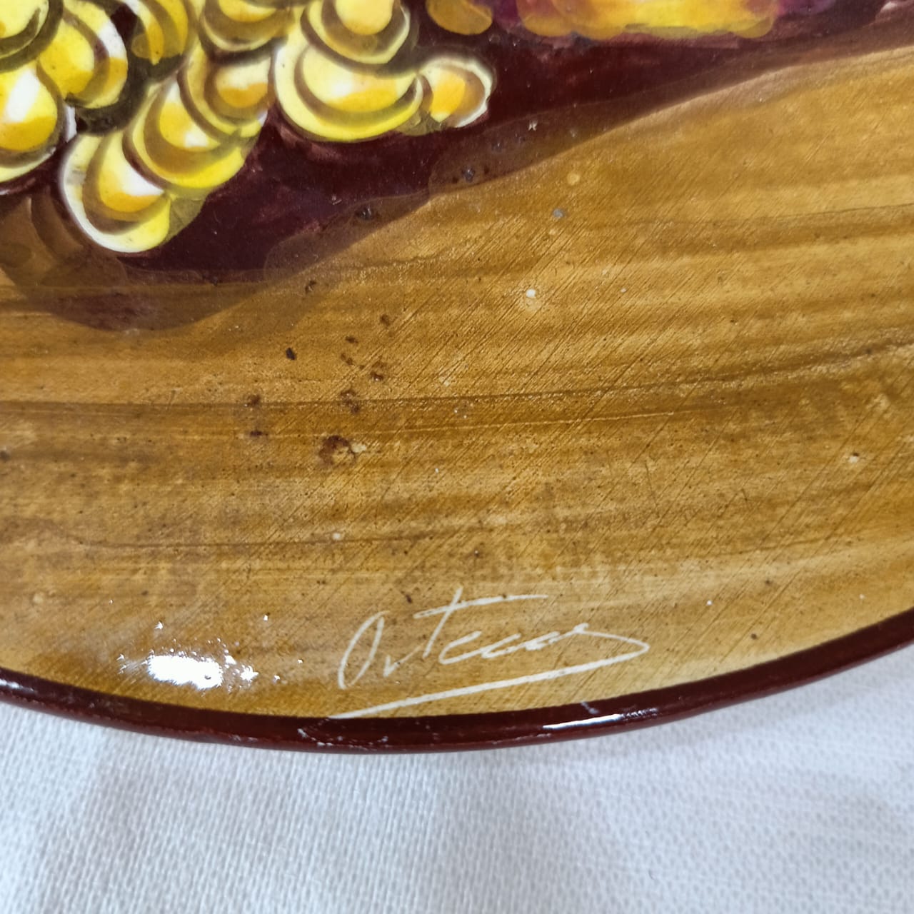 Ancien plat panture original signé