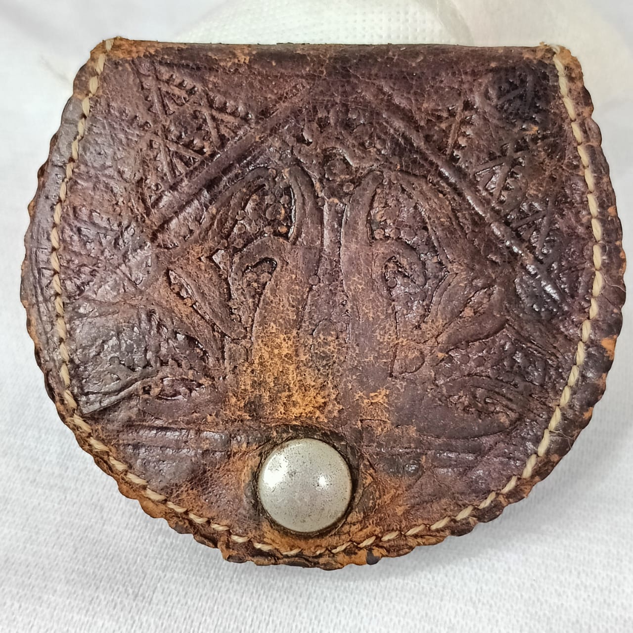 Ancien portefeuille en cuir vintage original