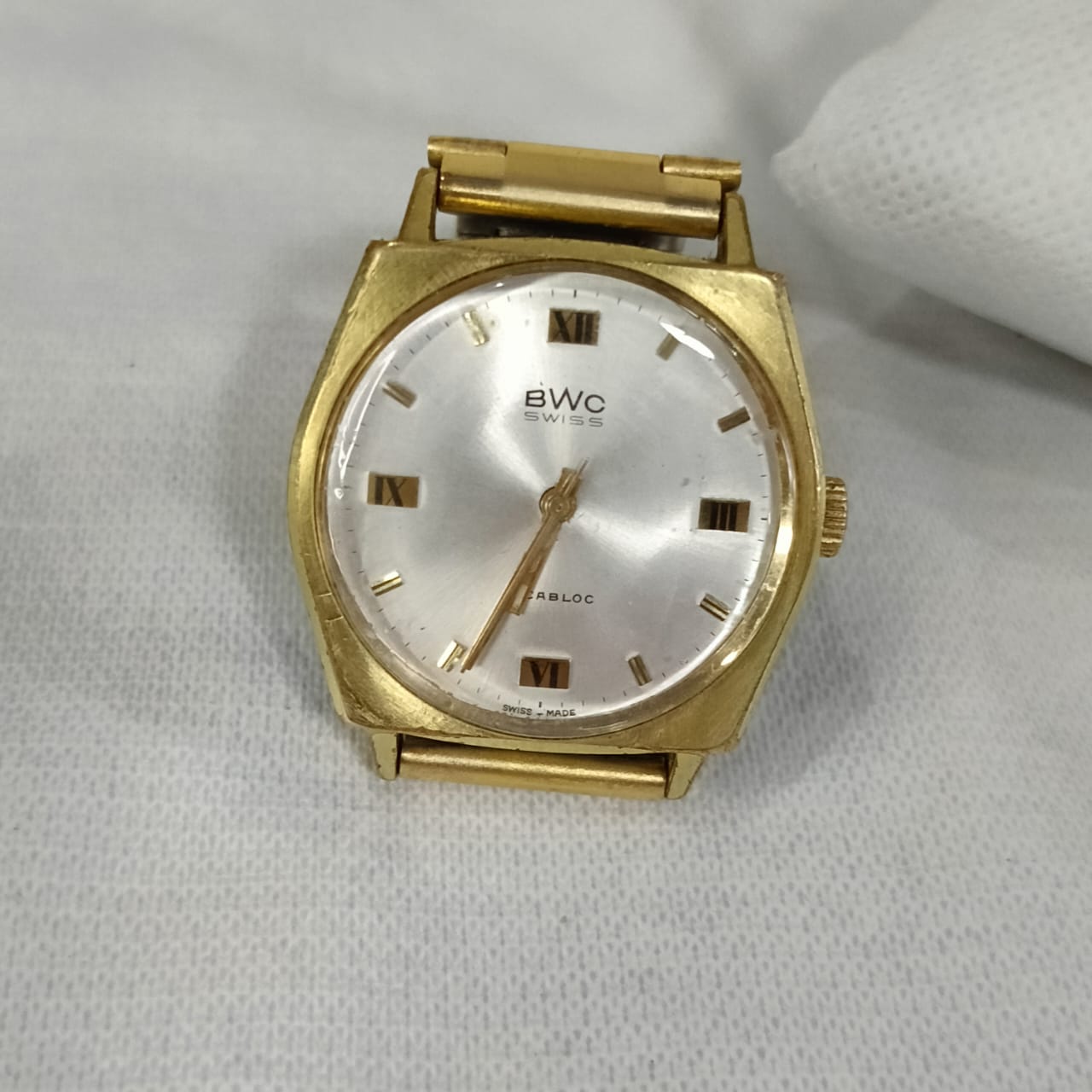 Montre BWC swiss mécanique vintage original plaqué or